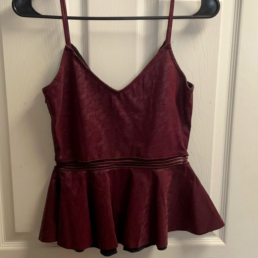 Maroon Patterned Tank - Picture 2 of 4